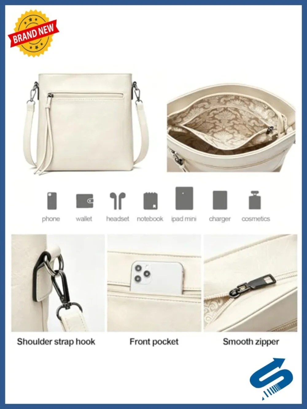 3-in-1 Hobo Crossbody Shoulder Handbags Set with PU Leather